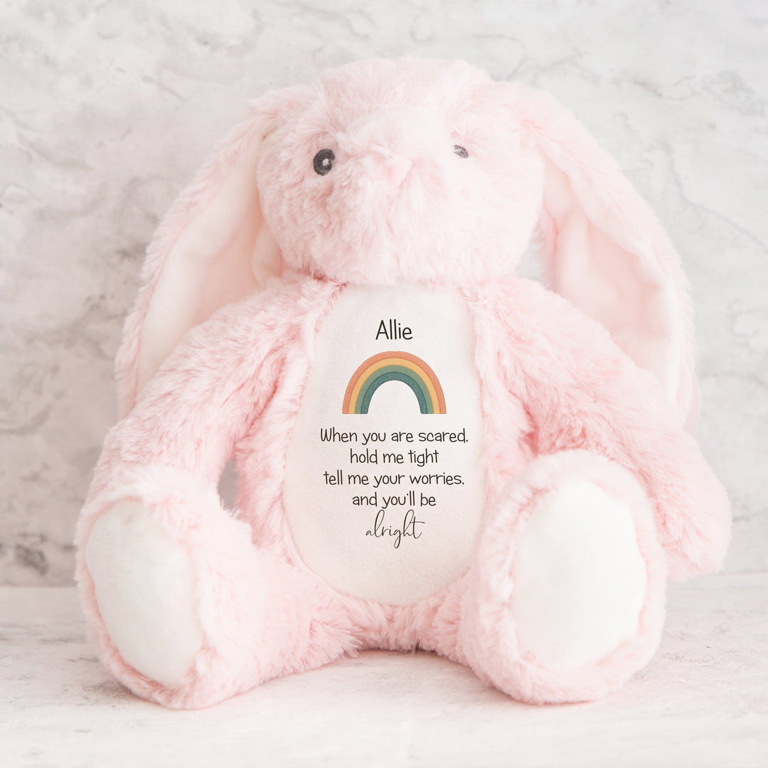 Personalised Rainbow Hold Me Tight Teddy