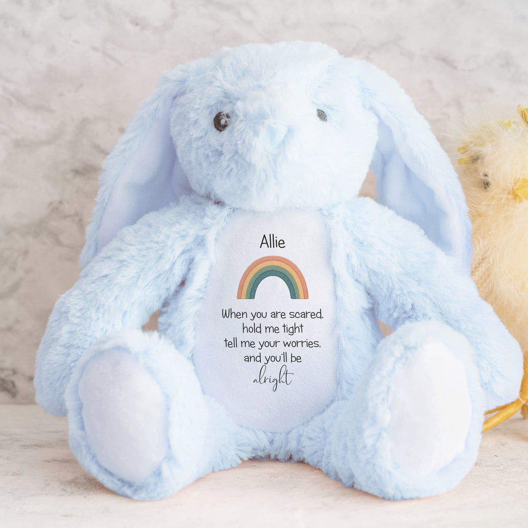 Personalised Rainbow Hold Me Tight Teddy