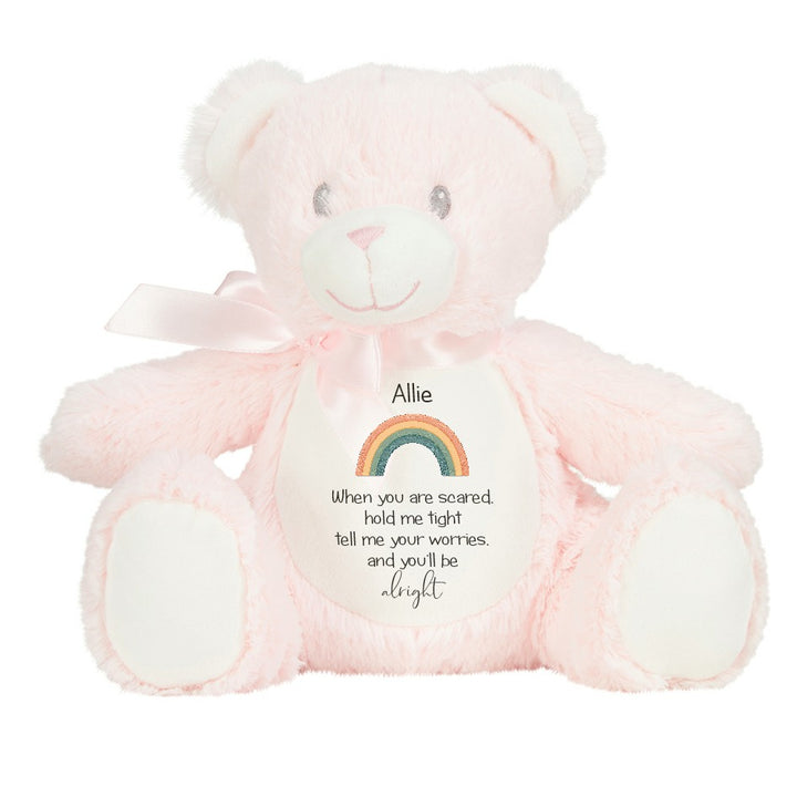 Personalised Rainbow Hold Me Tight Teddy