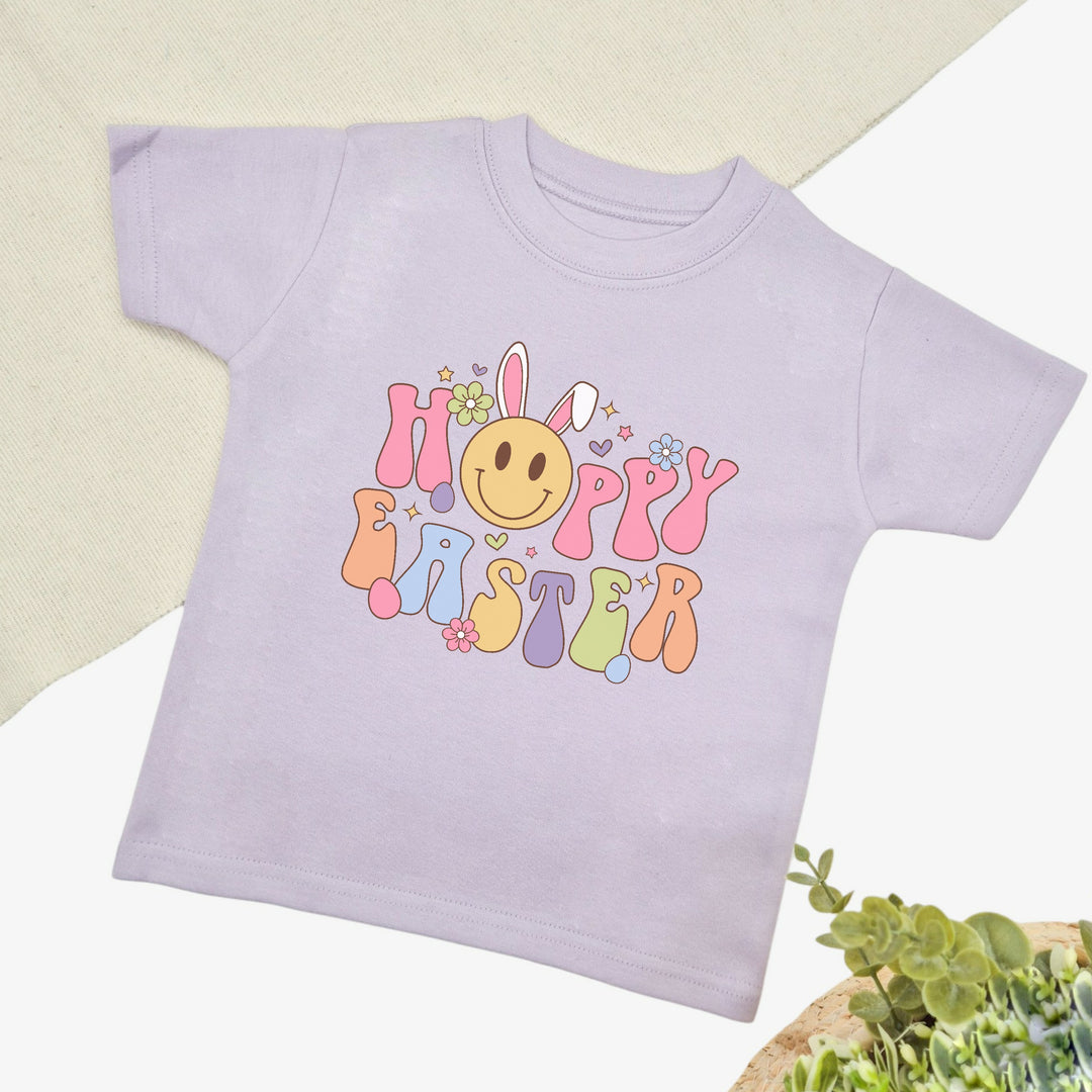 Pink Hoppy Easter Retro Children's T-shirt