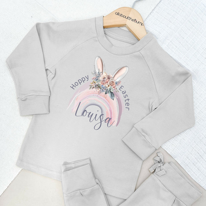 Personalised Hoppy Easter Lightweight Cotton Tracksuit