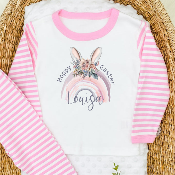 Hoppy Easter Pink Stripe Pyjamas