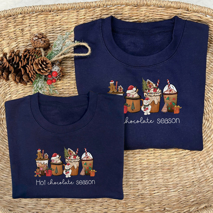 Hot Chocolate Season Xmas Outfits Kids and Adult Sweatshirt