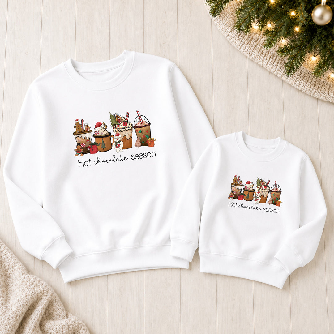 Hot Chocolate Season Mum &amp; Mini Matching Christmas Jumpers
