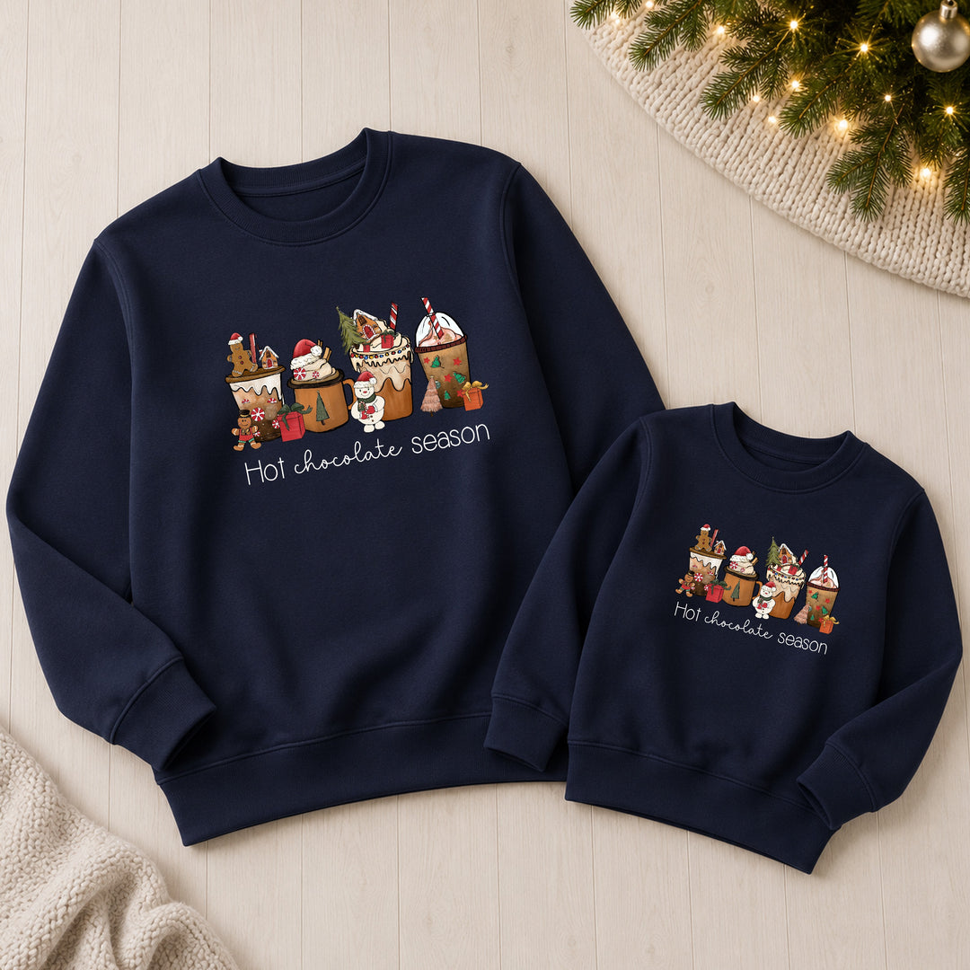 Hot Chocolate Season Mum &amp; Mini Matching Christmas Jumpers