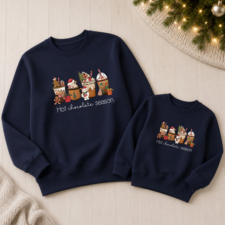 Hot Chocolate Season Mum &amp; Mini Matching Christmas Jumpers