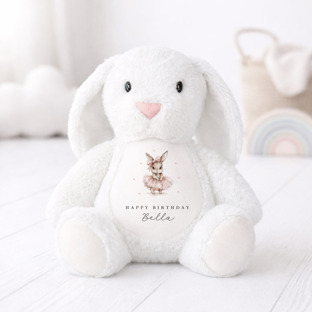 Personalised Pink Ballerina Bunny Birthday Teddy