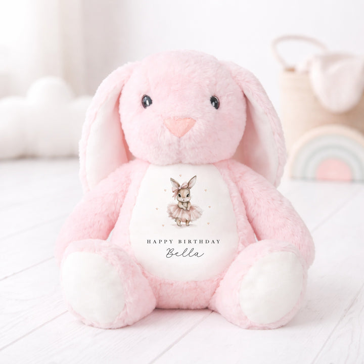 Personalised Pink Ballerina Bunny Birthday Teddy