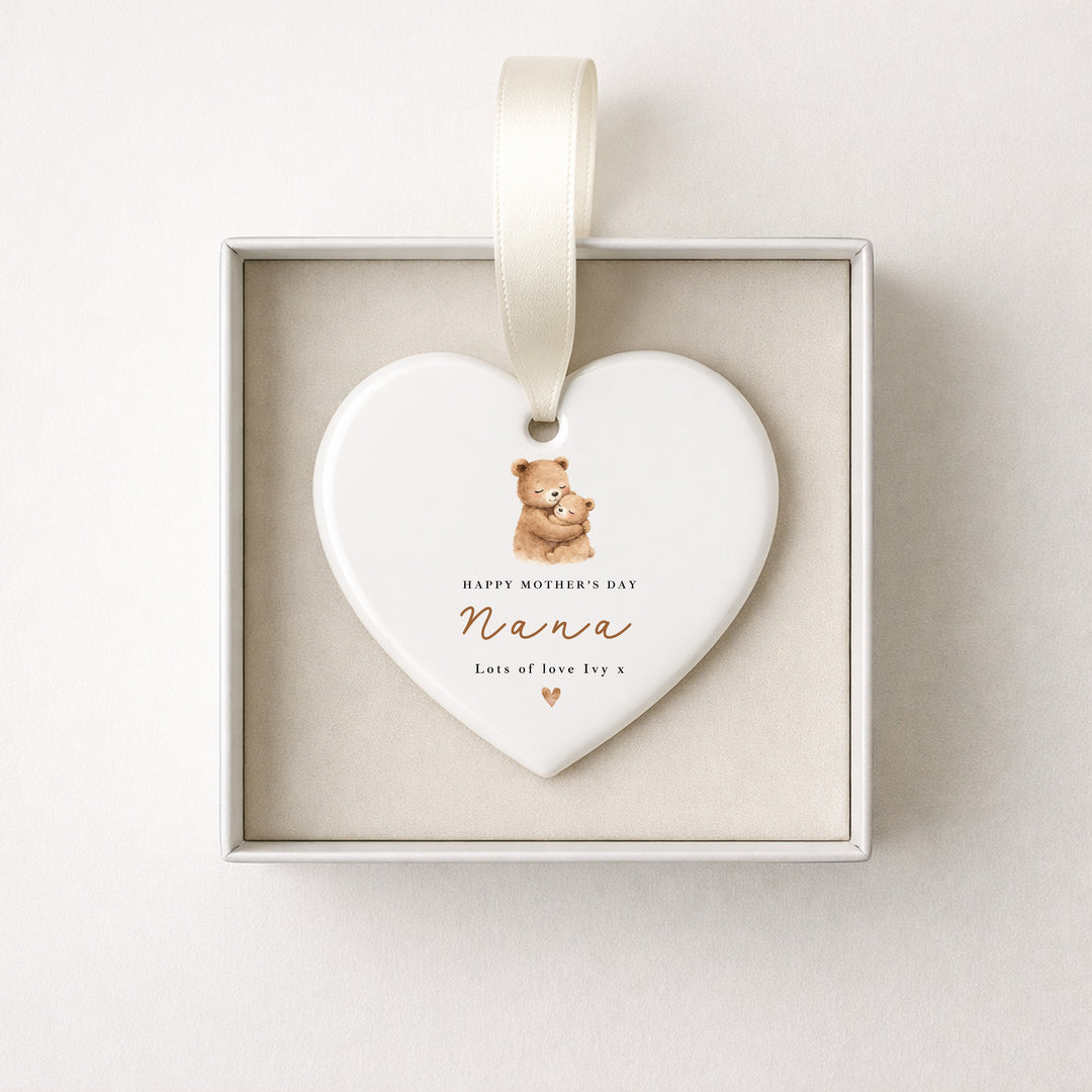 Personalised Bears Happy First Mother's Day Nana Ceramic Ornament