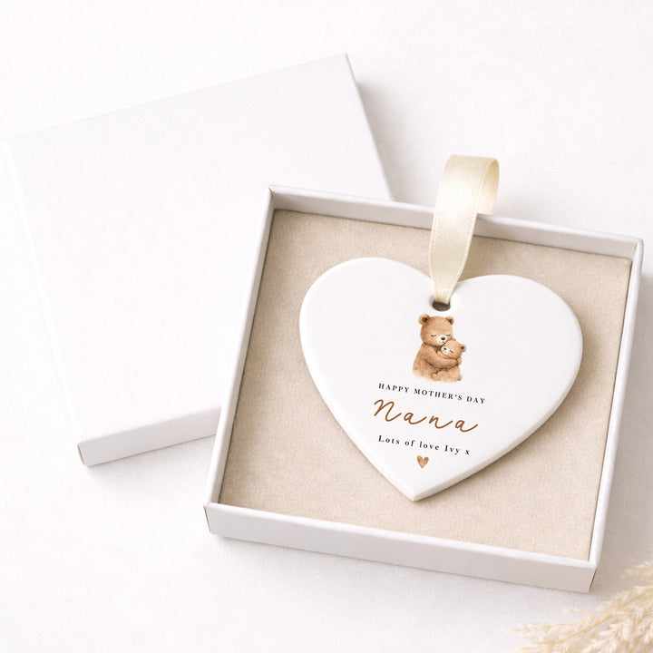 Personalised Bears Happy First Mother's Day Nana Ceramic Ornament