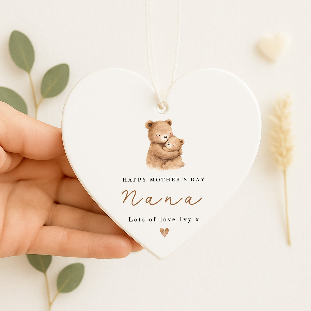 Personalised Bears Happy First Mother's Day Nana Ceramic Ornament