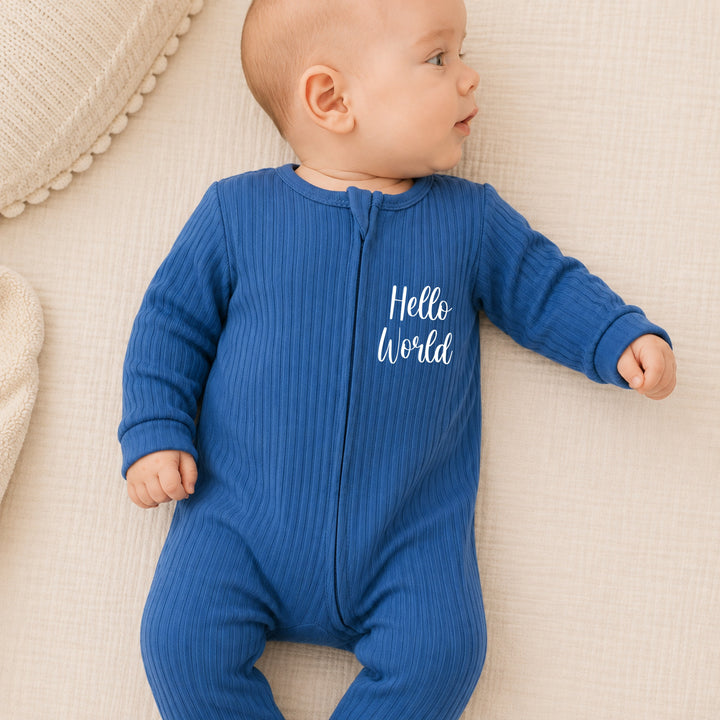 Hello World Ribbed Coming Home Outfits