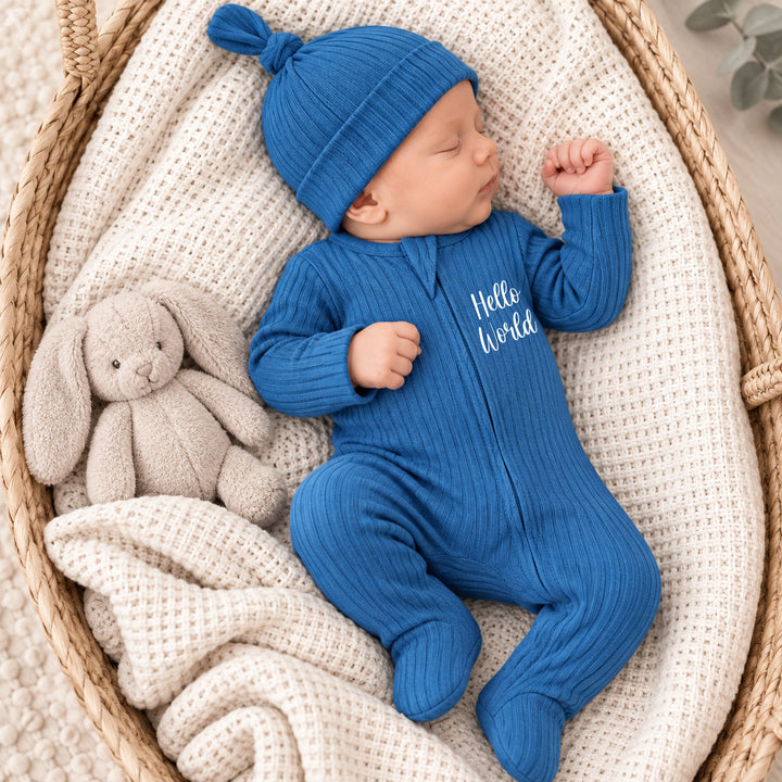 Hello World Ribbed Coming Home Outfits
