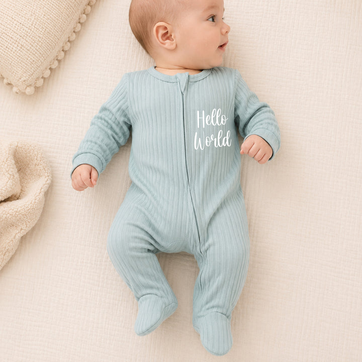 Hello World Ribbed Coming Home Outfits