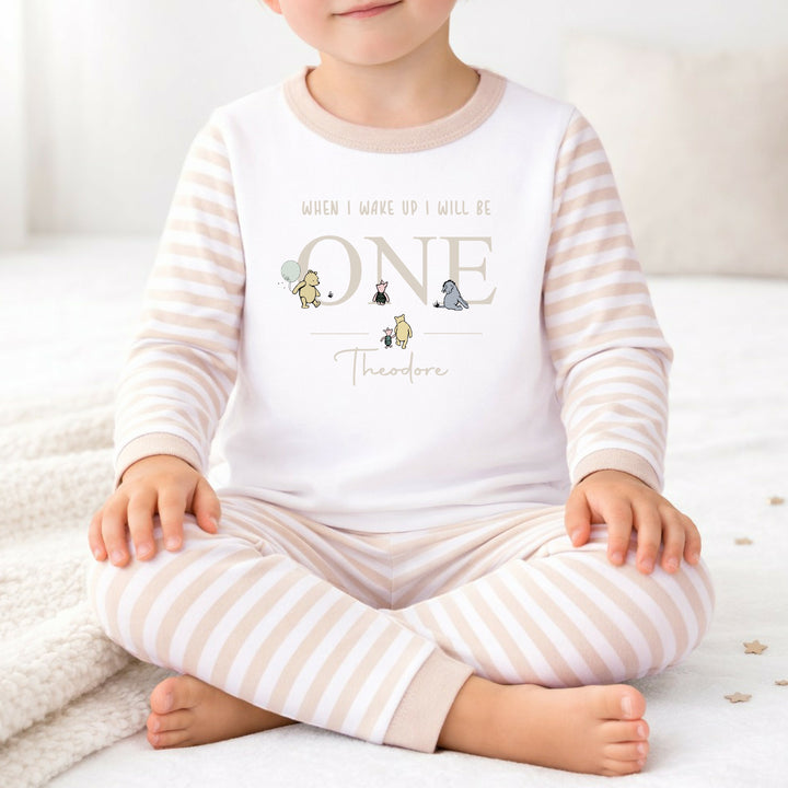 Personalised Beige Pooh Bear When I Wake Up I&