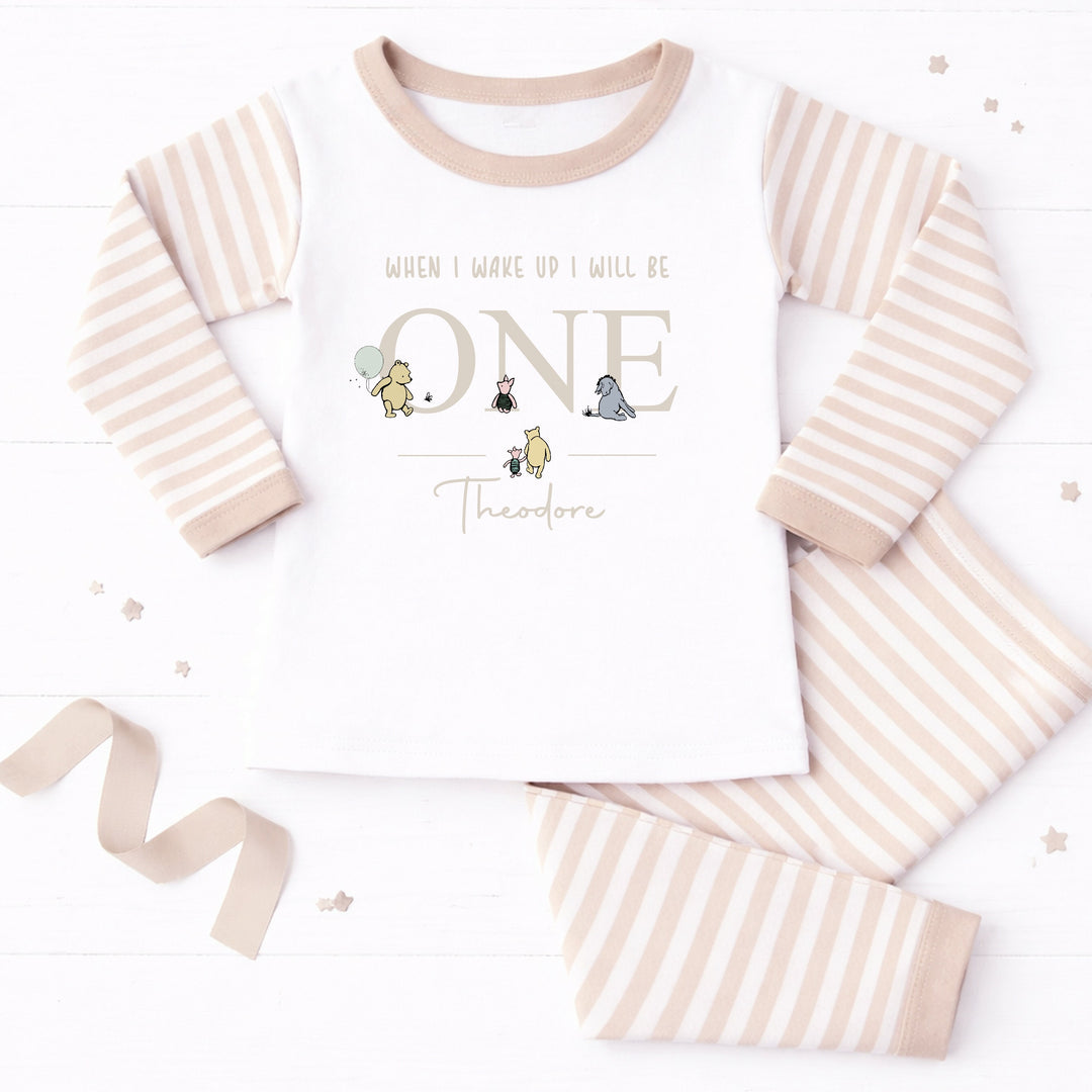 Personalised Beige Pooh Bear When I Wake Up I&