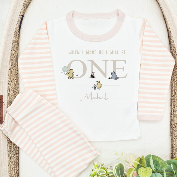 Personalised Classic Winnie Pooh Beige Birthday Pyjamas