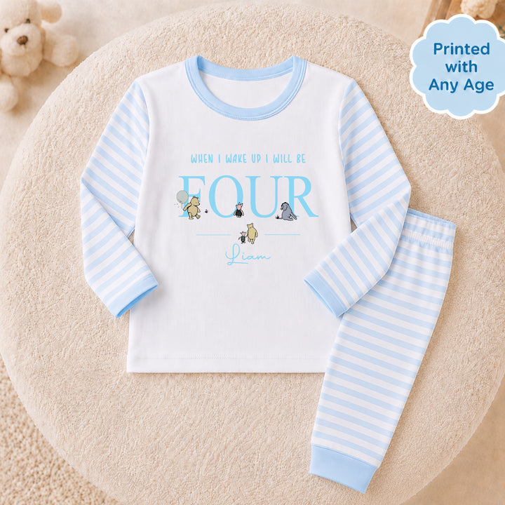 Personalised Blue Bear Any Age When I Wake Up I&