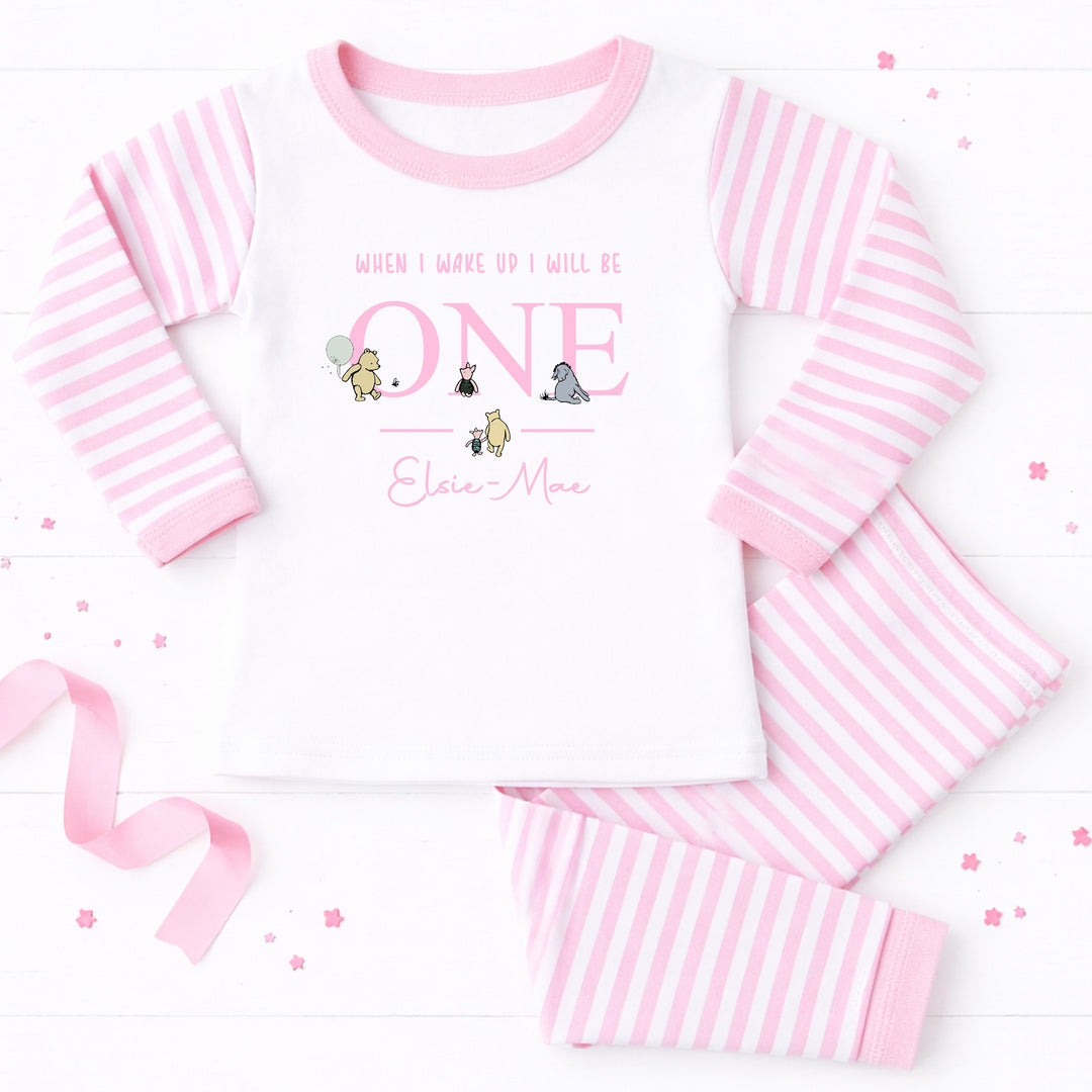 Personalised Pink Pooh Bear When I Wake Up I&