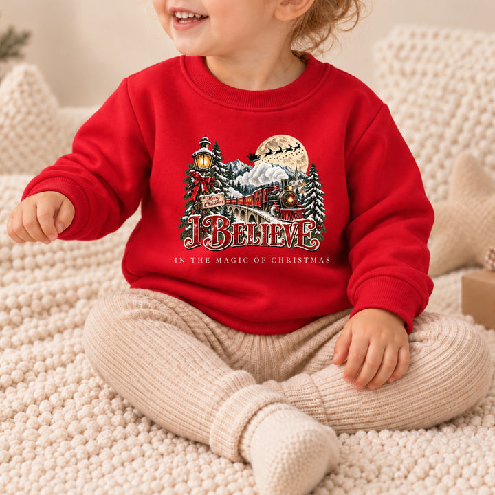 Kids Festive Train I Belive In The Magic Of Christmas Jumper