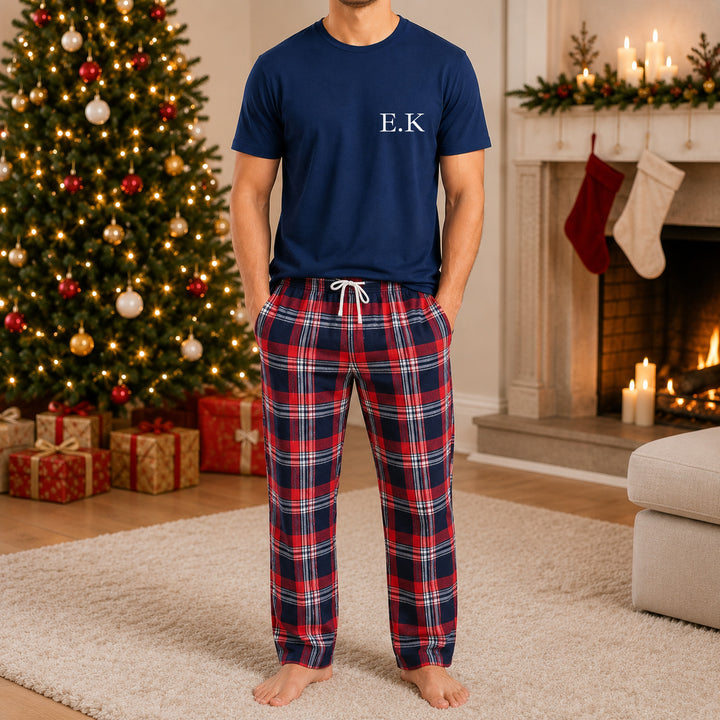 Personalised Initial Family Matching Tartan Christmas Pyjamas