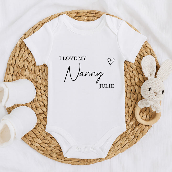 Personalised I Love My Nanny Baby Grow, Vest or Bib