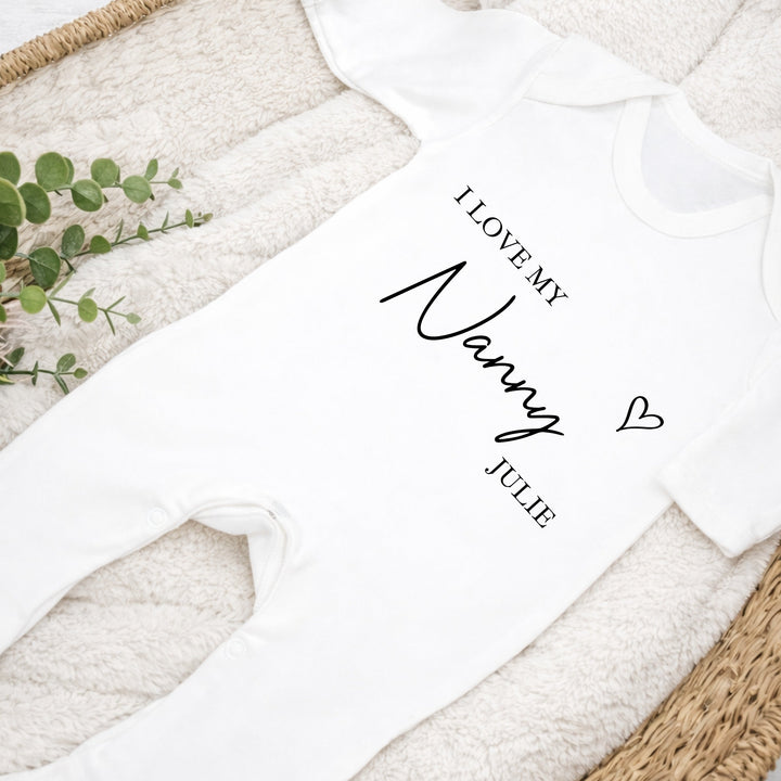 Personalised I Love My Nanny Baby Grow, Vest or Bib