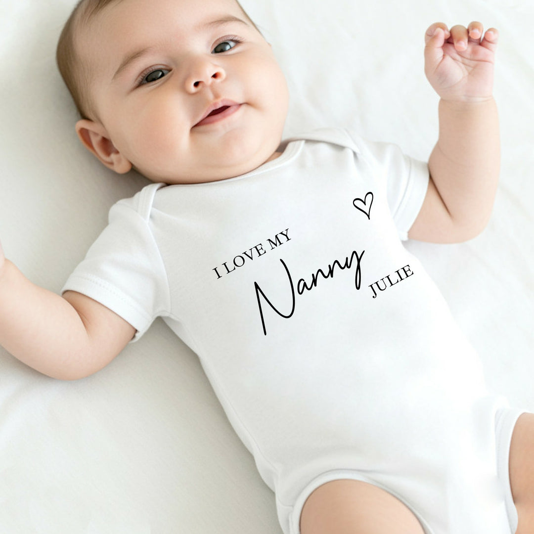 Personalised I Love My Nanny Baby Grow, Vest or Bib