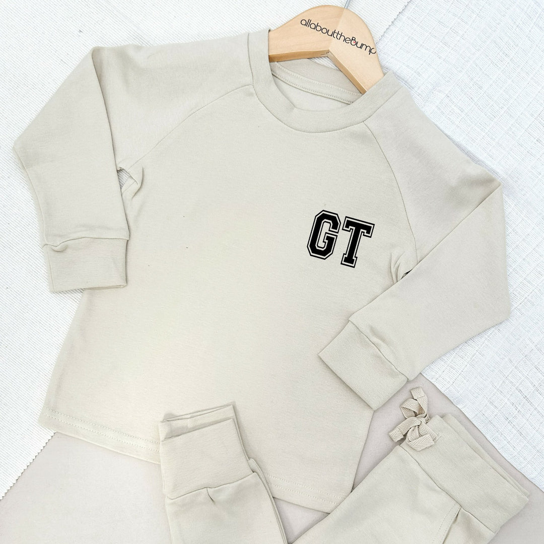 Initials Lightweight Cotton Tracksuit | Peach Blue Brown Sand