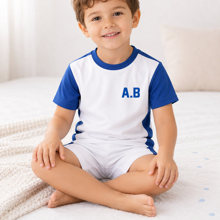 Personalised Blue Initial Kids Football Set