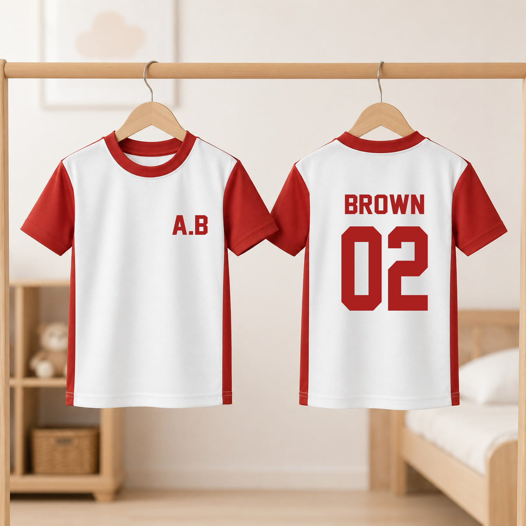 Personalised Red Initial Kids Football Set