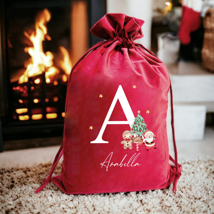 Personalised Christmas Initial Stocking or Santa Sack