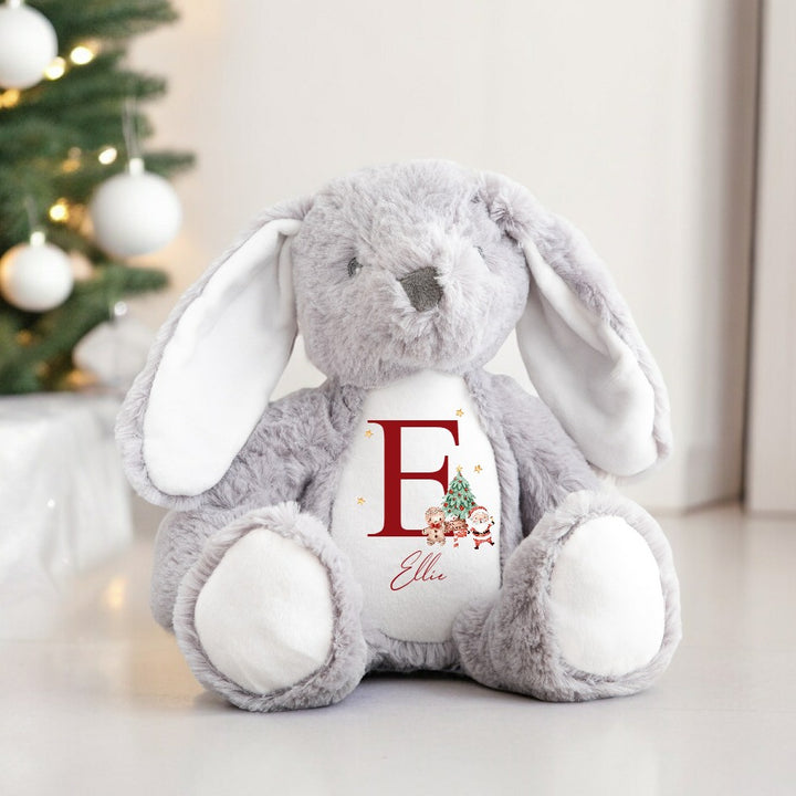 Personalised Red Initial Christmas Reindeer/Penguin/Bunny Teddy