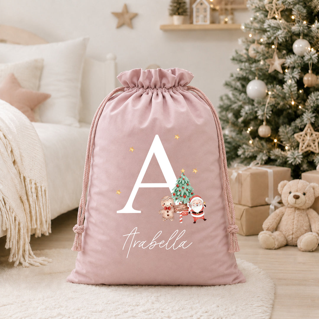Personalised Christmas Initial Stocking or Santa Sack