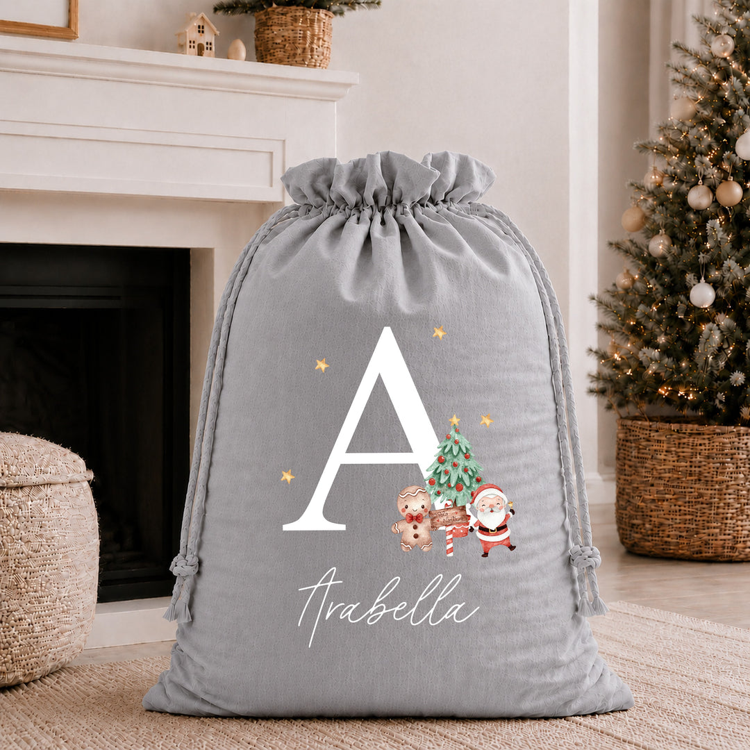 Personalised Christmas Initial Stocking or Santa Sack