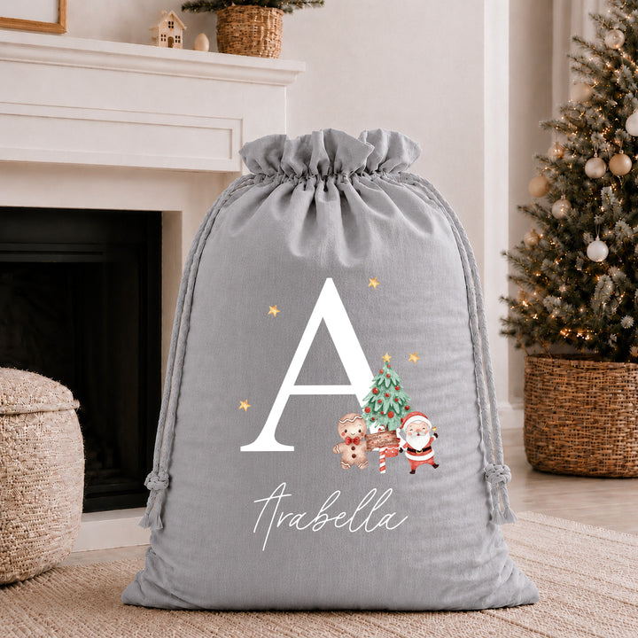 Personalised Christmas Initial Stocking or Santa Sack