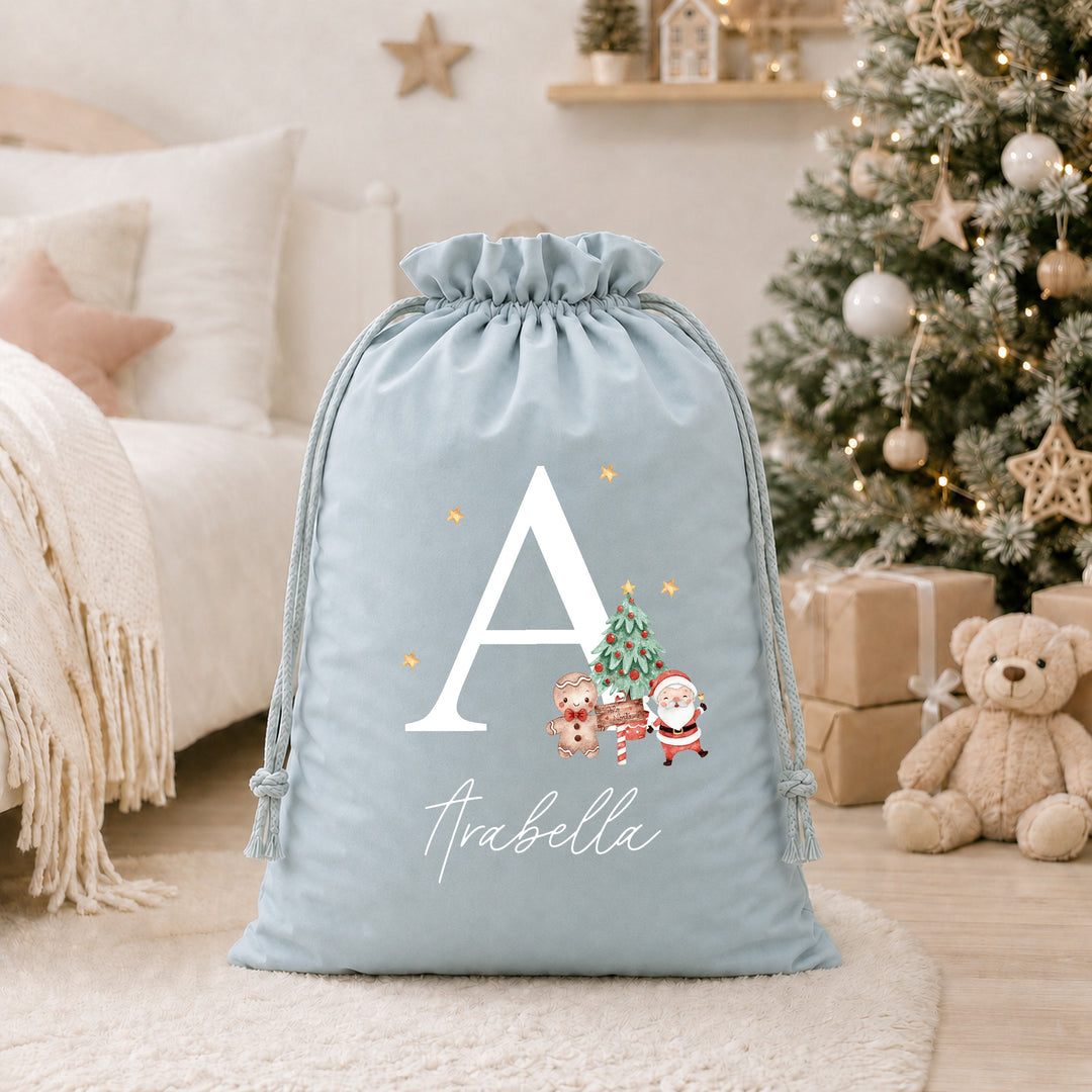 Personalised Christmas Initial Stocking or Santa Sack
