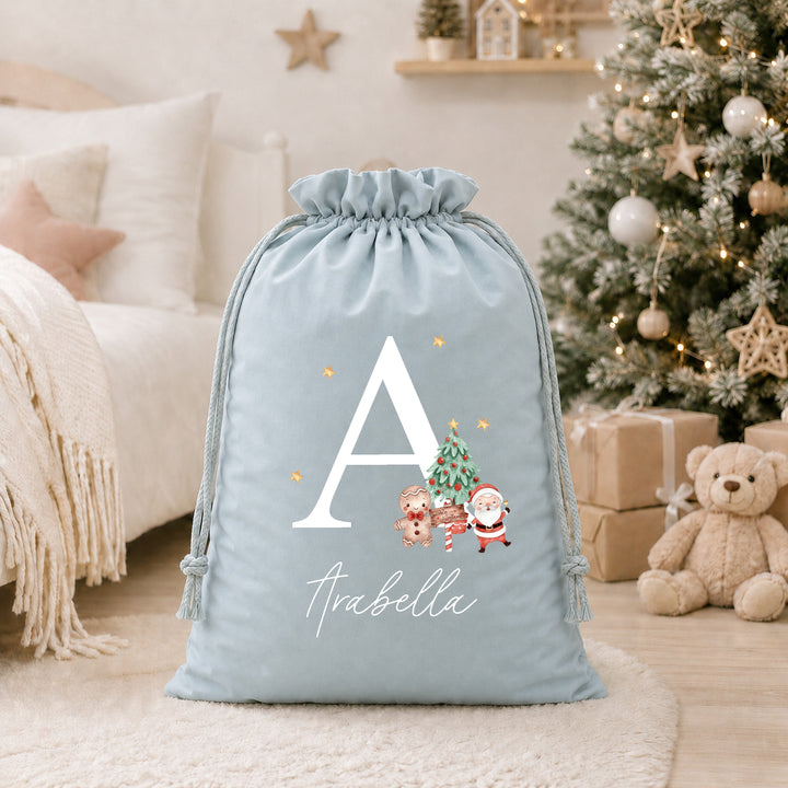 Personalised Christmas Initial Stocking or Santa Sack