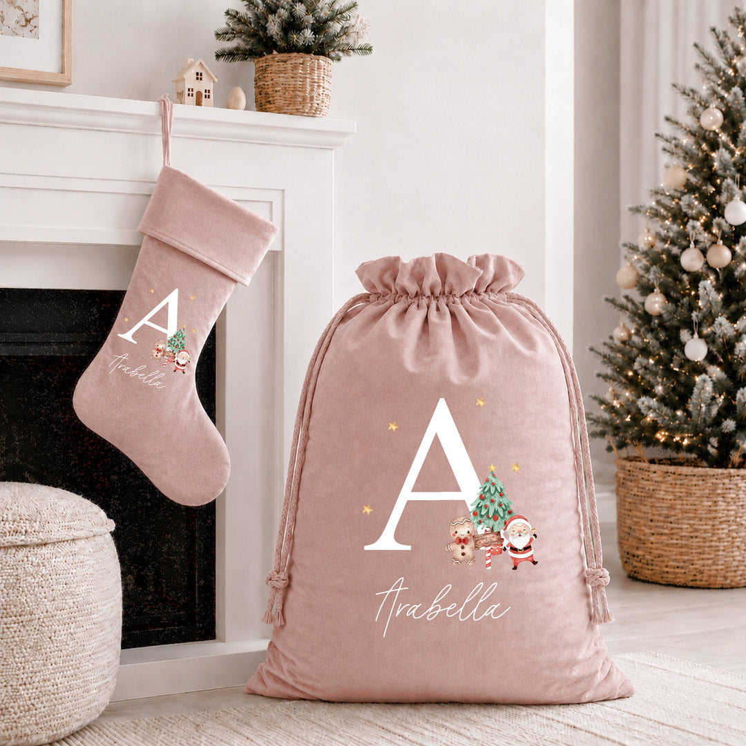 Personalised Christmas Initial Stocking or Santa Sack