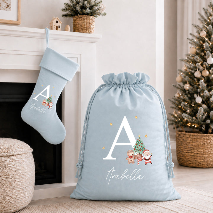 Personalised Christmas Initial Stocking or Santa Sack
