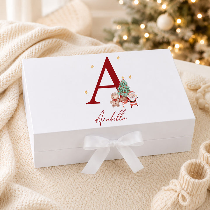 Personalised Red Santa Initial Christmas Eve Box