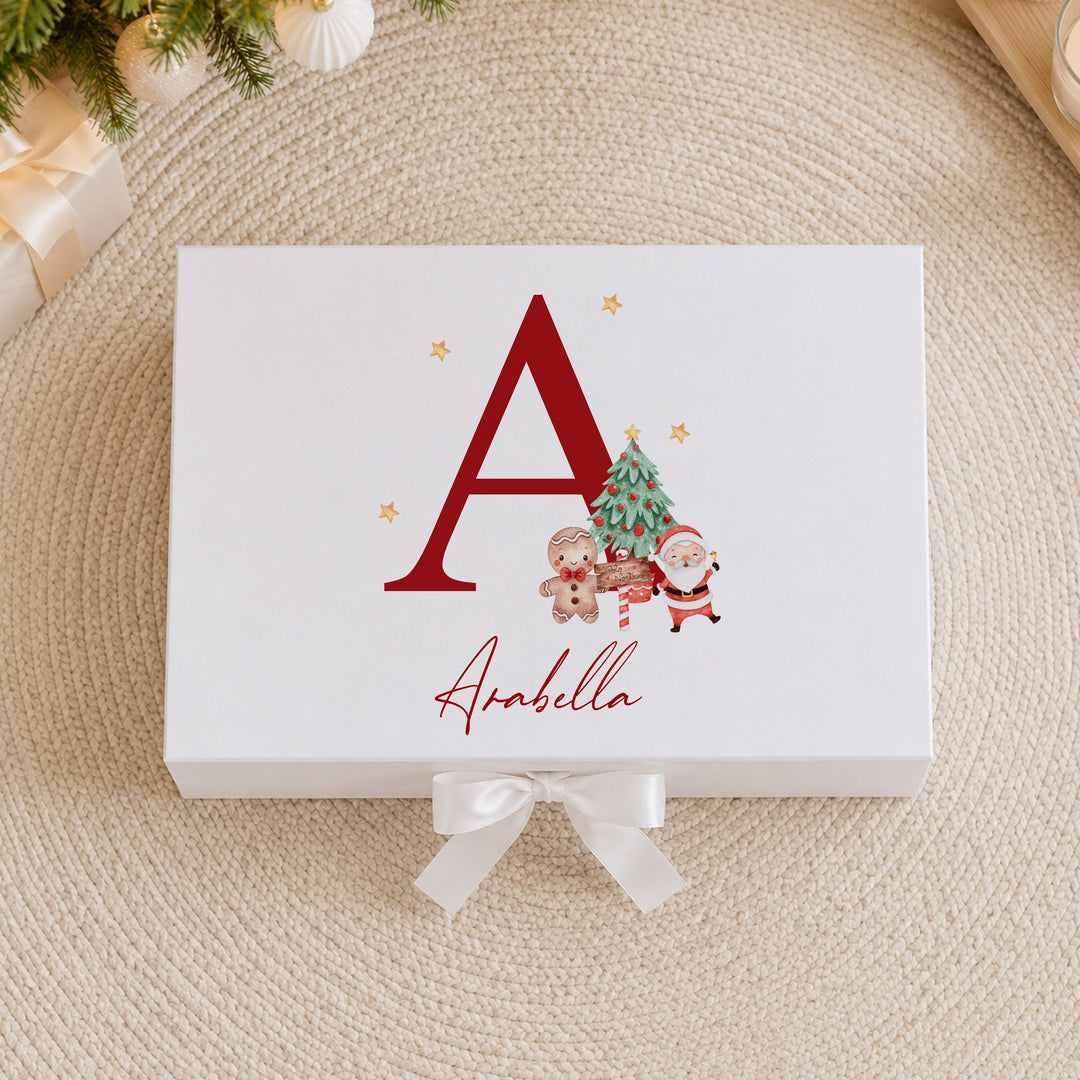 Personalised Red Santa Initial Christmas Eve Box