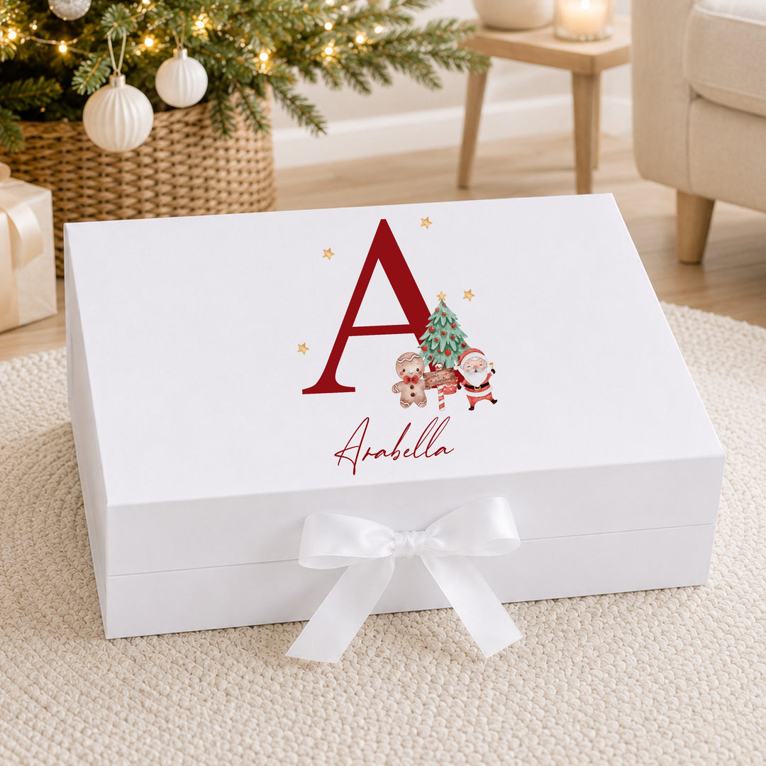 Personalised Red Santa Initial Christmas Eve Box