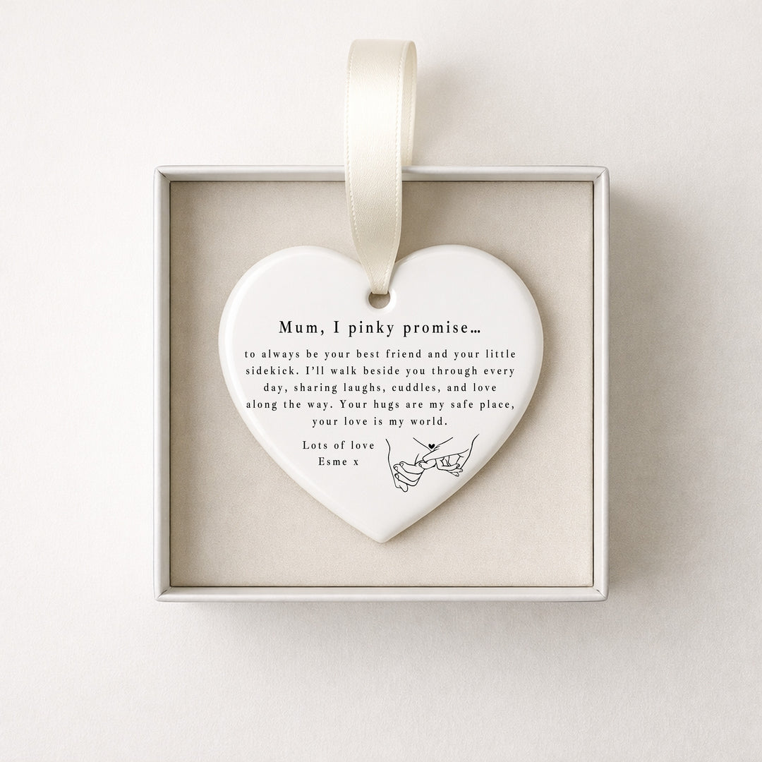 Personalised Mum Pink Promise Ceramic Ornament