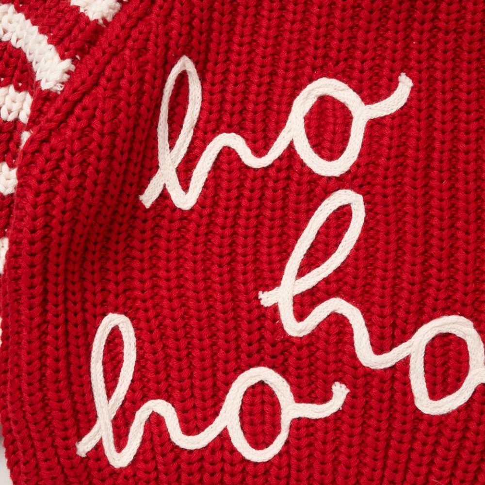 Ho Ho Ho Red Stripe Chunky Knit Cardigan