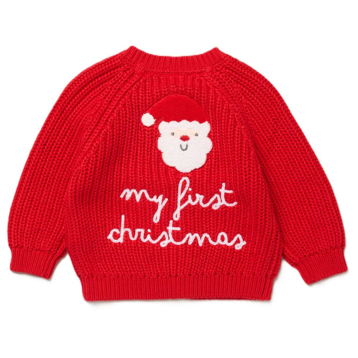 Santa My First Christmas Cardigan