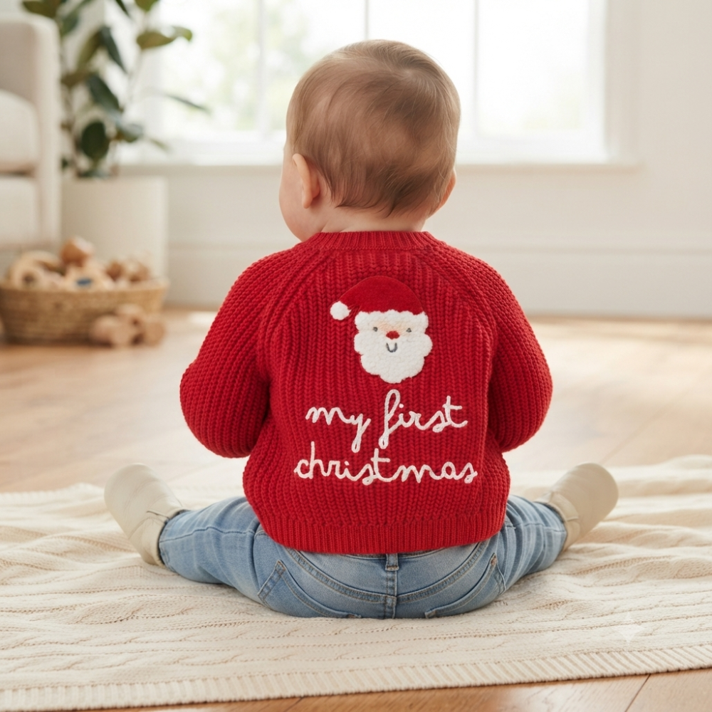 Santa My First Christmas Cardigan