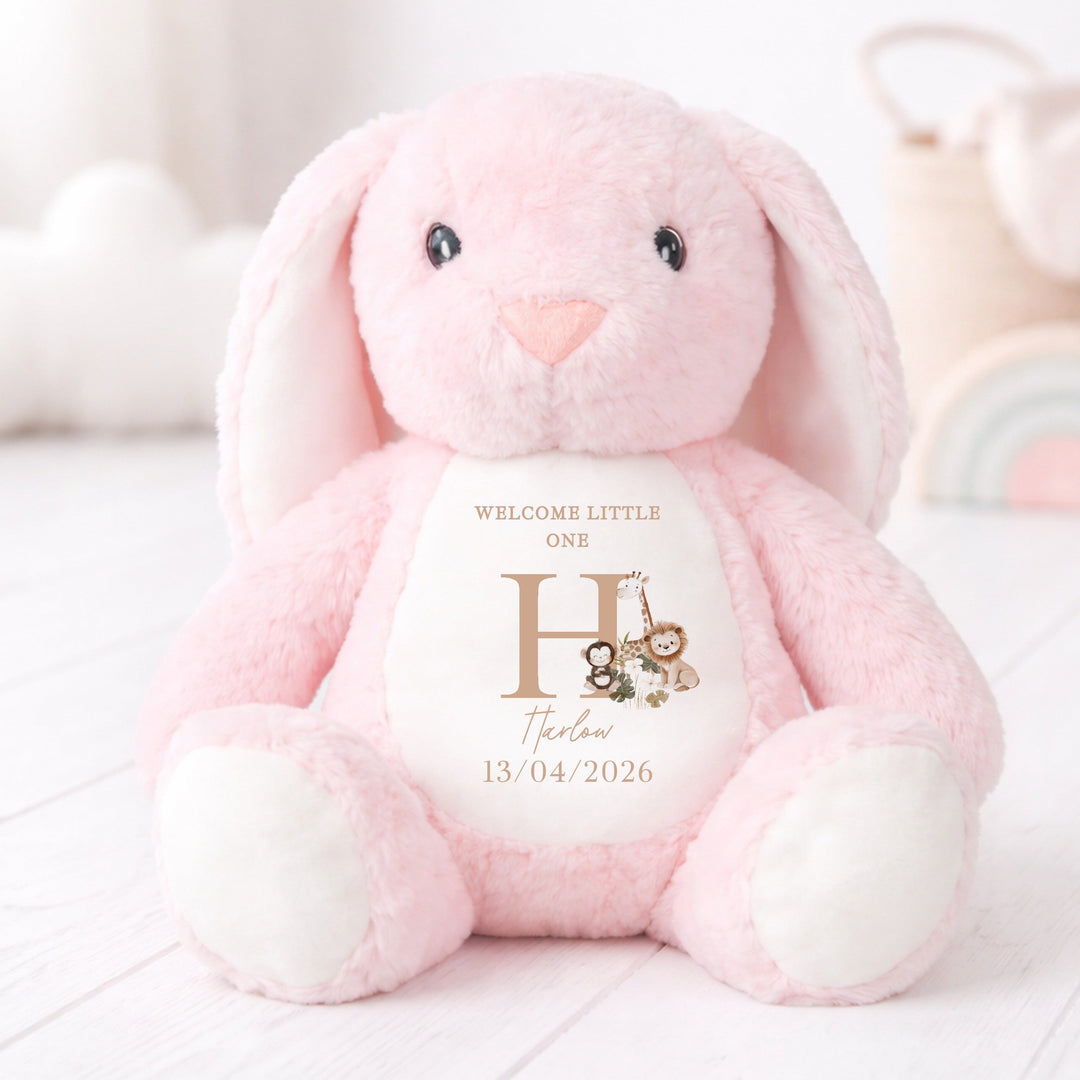 Personalised Beige Safari Welcome Little One Soft Toy