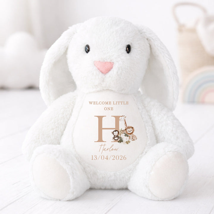 Personalised Beige Safari Welcome Little One Soft Toy