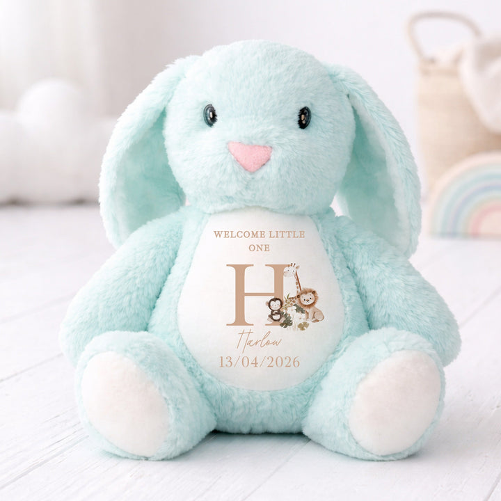 Personalised Beige Safari Welcome Little One Soft Toy
